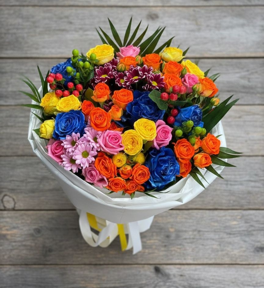 Букет цветов из: Розы и Хризантемы в Шумский