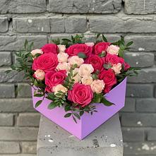 Цветочная композиция из Розы в коробке в Шумский