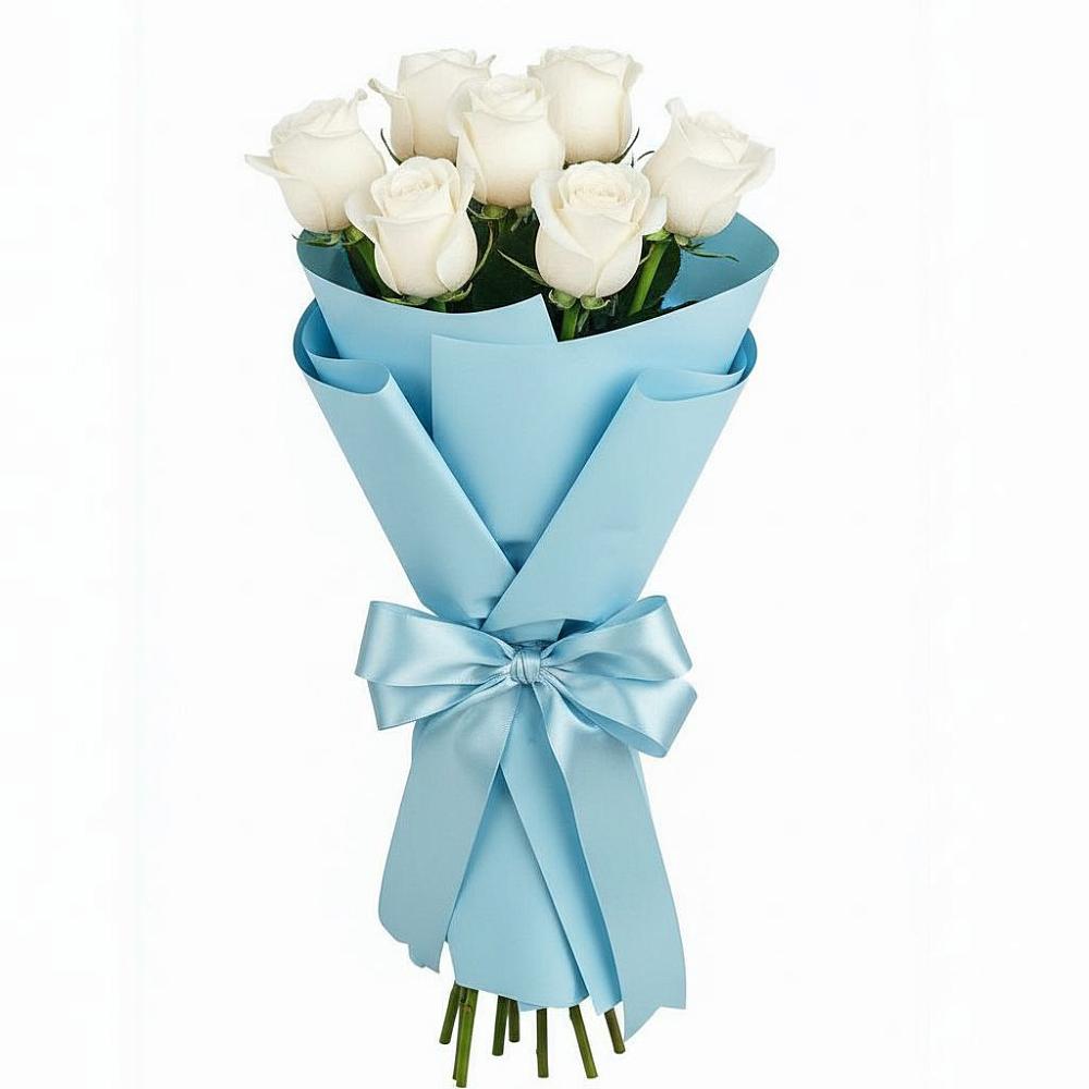 Букет 7 белых роз Проуд в Шумский