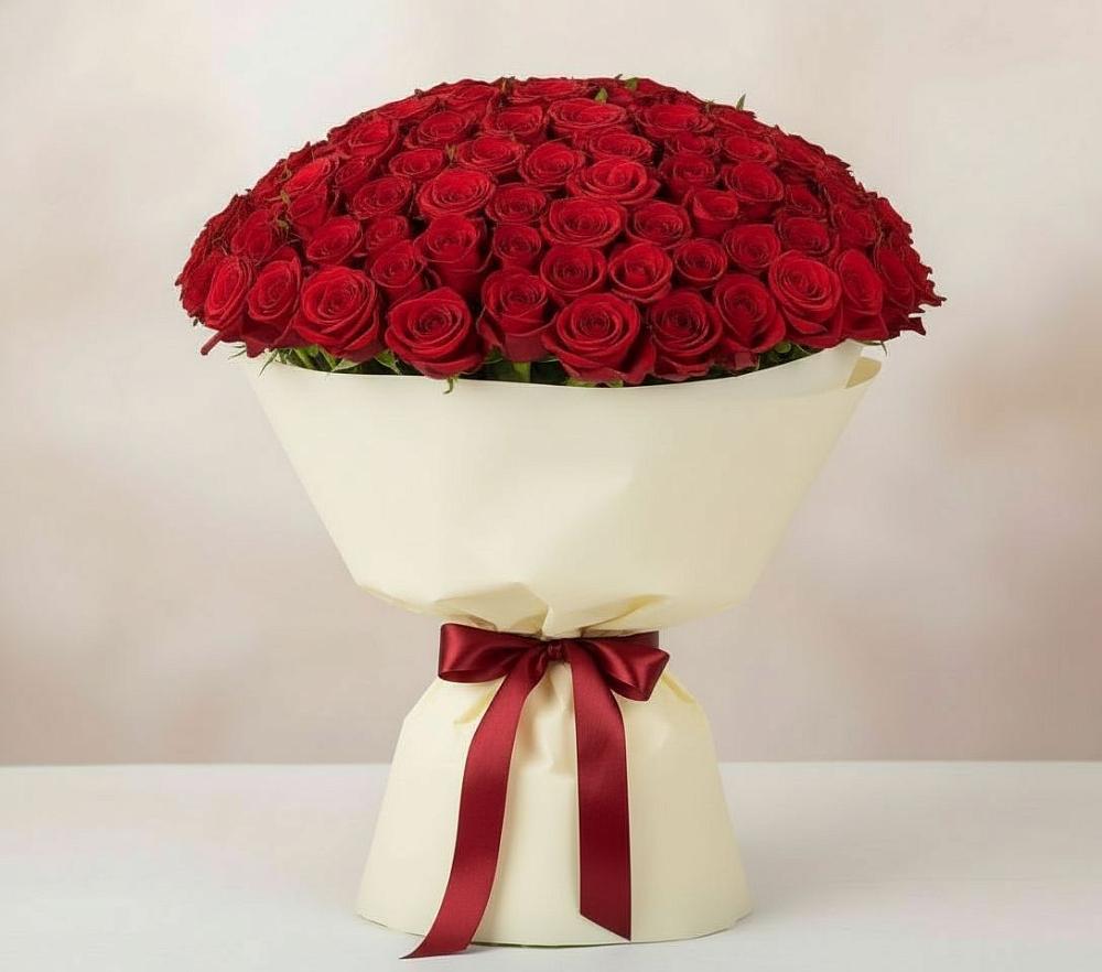 Букет 101 Красная роза Милано в Шумский