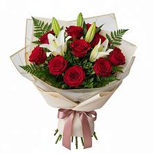 Букет цветов из:  Лилии и Розы в Шумский