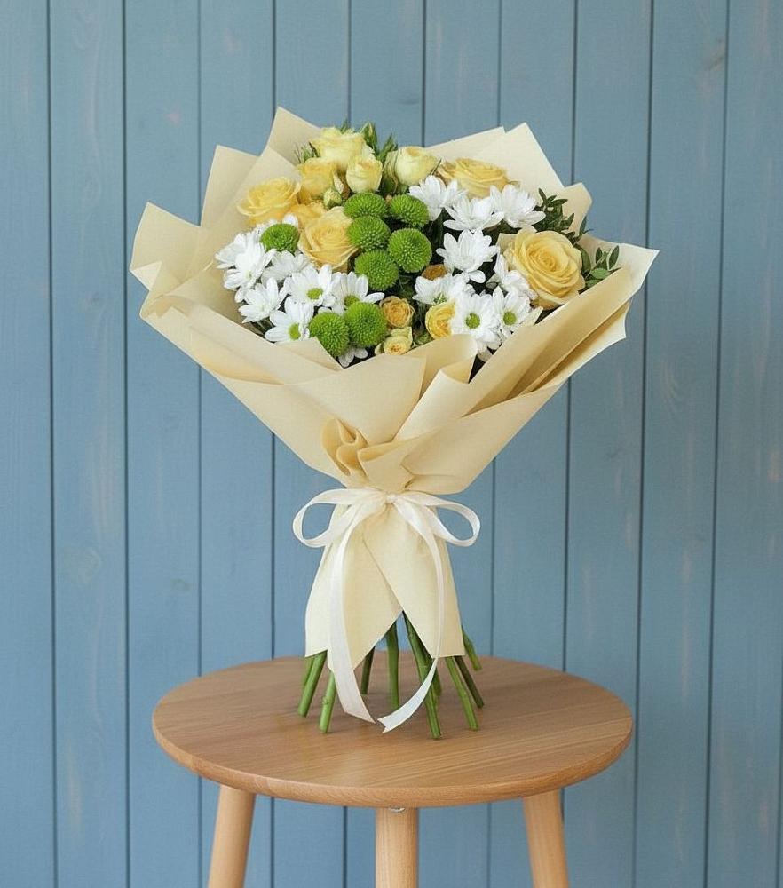 Букет цветов из: Хризантемы и Розы в Шумский