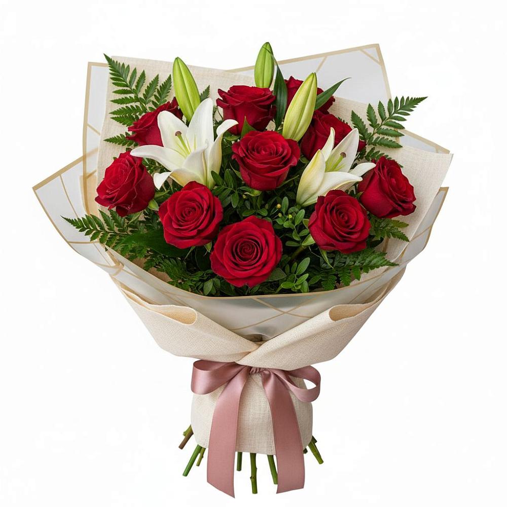 Букет цветов из: Лилии и Розы в Шумский