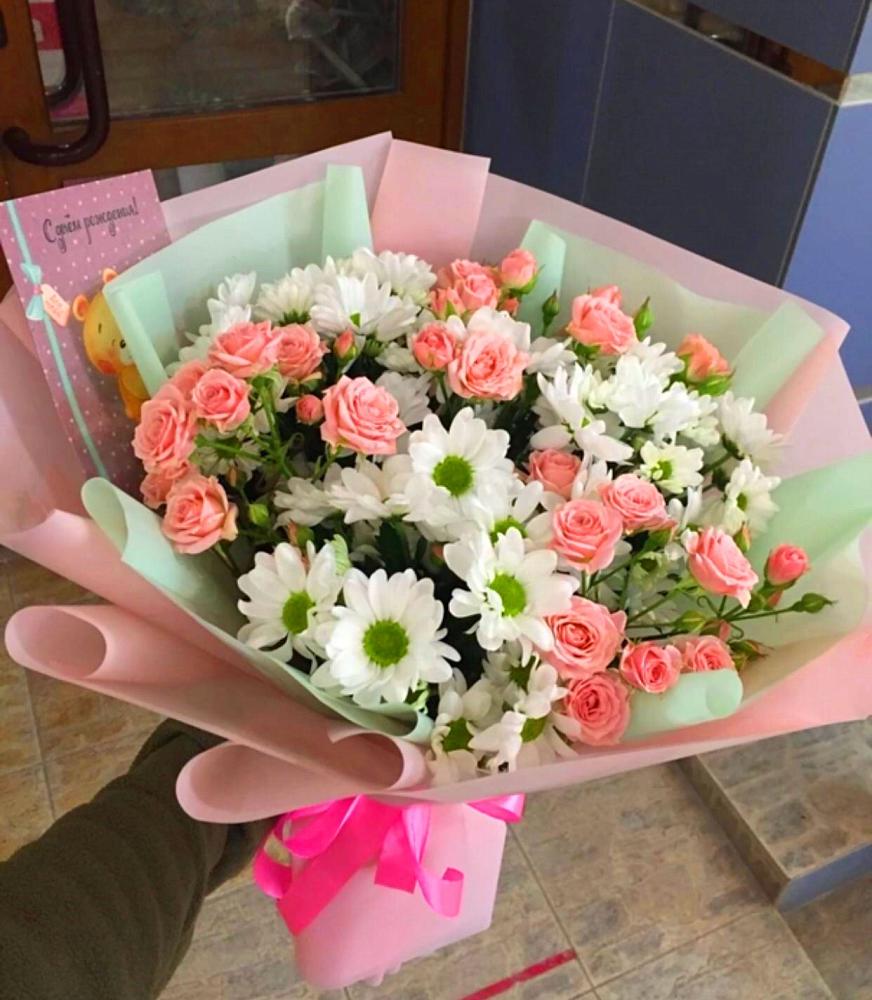 Букет цветов из: Розы и Хризантемы в Шумский