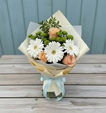 Букет цветов из:  Герберы, Розы и Хризантемы в Шумский