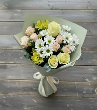 Букет цветов из:  Альстромерии, Розы и Хризантемы в Шумский