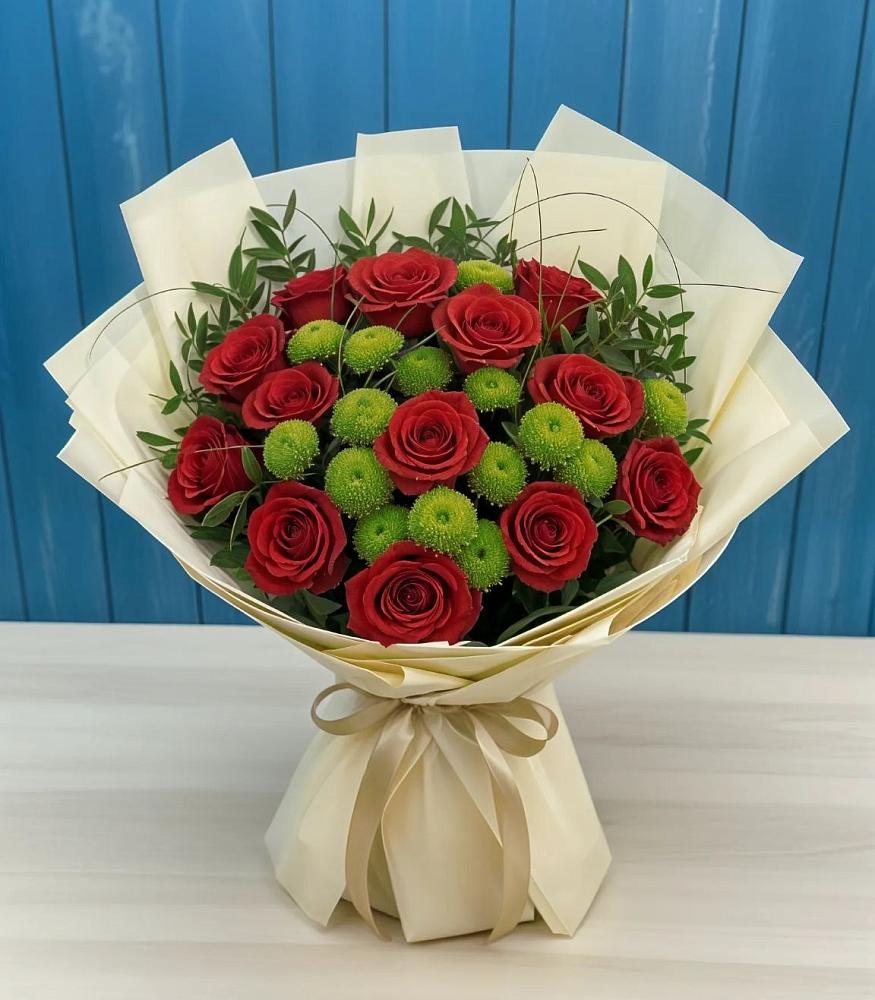 Букет цветов из: Розы и Хризантемы в Шумский